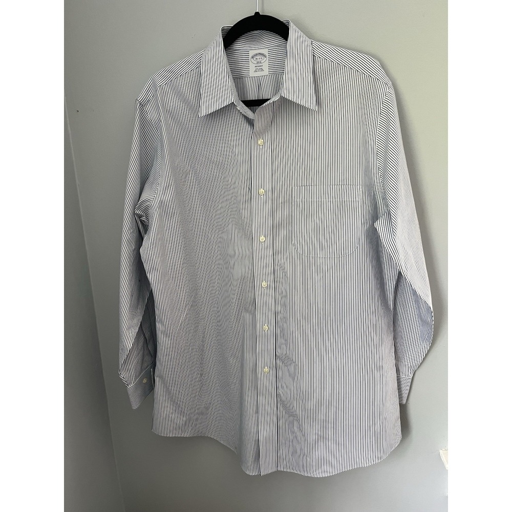 Brooks Brothers Regent Shirt Mens 16 1/2-2/3 Striped Blue White Button Down